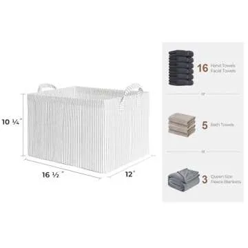 StorageWorks Storage Bins - Stylish Fabric Baskets with Handles for Home Organization