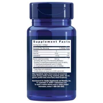 Life Extension Pro-Resolving Mediators - Inflammation Management and Joint Health Supplement -Whole Body Health Support - From Marin Oil PRMs SPMs - Gluten-Free, Non-GMO, 30 Softgels