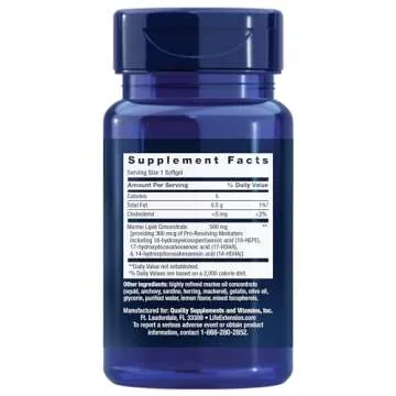 Life Extension Pro-Resolving Mediators - Inflammation Management and Joint Health Supplement -Whole Body Health Support - From Marin Oil PRMs SPMs - Gluten-Free, Non-GMO, 30 Softgels