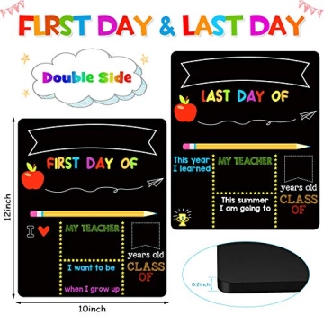 First & Last Day School Chalkboard for Kids - Reusable Sign