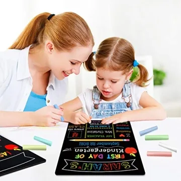 First & Last Day School Chalkboard for Kids - Reusable Sign
