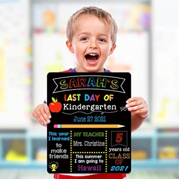 First & Last Day School Chalkboard for Kids - Reusable Sign