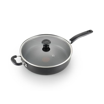 T-fal Jumbo Nonstick Saute Pan 5 Quart Durable Black