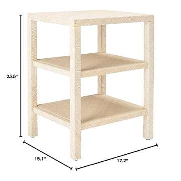 SAFAVIEH Home Collection Apis Light Natural Raffia 2-Shelf Bookcase Accent Table (Fully Assembled)