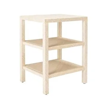 SAFAVIEH Home Collection Apis Light Natural Raffia 2-Shelf Bookcase Accent Table (Fully Assembled)