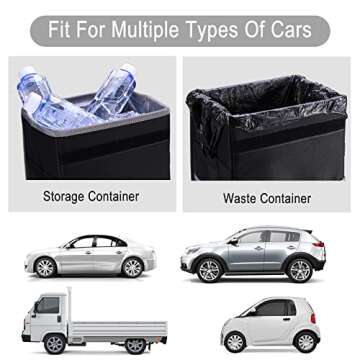 Yeefeoch Car Trash Can - Leak Proof & Portable Garbage Bin