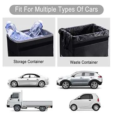 Yeefeoch Car Trash Can - Leak Proof & Portable Garbage Bin