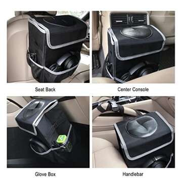 Yeefeoch Car Trash Can - Leak Proof & Portable Garbage Bin