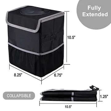 Yeefeoch Car Trash Can - Leak Proof & Portable Garbage Bin