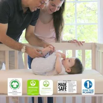 Naturepedic Organic Crib Mattress - 2-Stage Lightweight Infant & Toddler Mattress with Protector Pad - Waterproof, Breathable & Non-Toxic Mattress for Baby and Toddler Bed