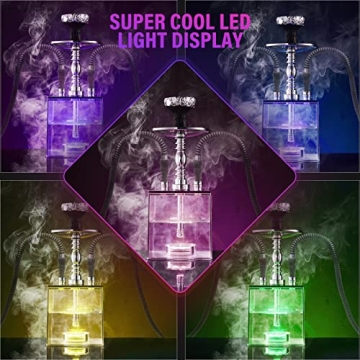 Stylish HEJEINK Modern Cube Hookah with LED Light