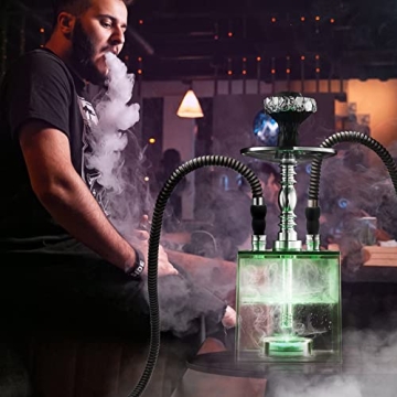 Stylish HEJEINK Modern Cube Hookah with LED Light