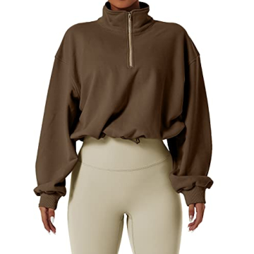 QINSEN Women's Cropped Sweatshirt for Stylish Comfort