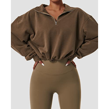 QINSEN Women's Cropped Sweatshirt for Stylish Comfort