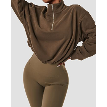 QINSEN Women's Cropped Sweatshirt for Stylish Comfort