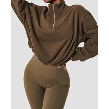 QINSEN Women's Cropped Sweatshirt for Stylish Comfort