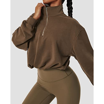 QINSEN Women's Cropped Sweatshirt for Stylish Comfort