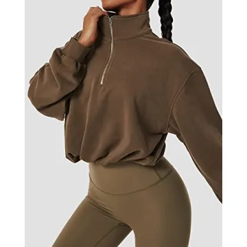 QINSEN Women's Cropped Sweatshirt for Stylish Comfort