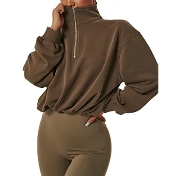 QINSEN Women's Cropped Sweatshirt for Stylish Comfort