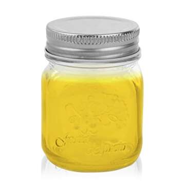 Golden Spoon Mason Jars, With Regular Lids, and Lids for Drinking, (Set of 6) (4 oz)