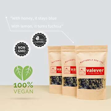 Butterfly Pea Flower Tea - Natural Herbal Butterfly Pea Tea for Relaxation, Stress Relief and Health...