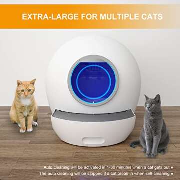 Hillpig Self-Cleaning Cat Litter Box: Extra Large Automatic Box with APP Control & Safe Alert Smart Health Monitor for Multiple Cats [2023 Newest Version]