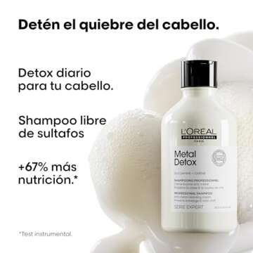 L’Oreal Professionnel Metal Detox Shampoo - Sulfate-Free Anti-Breakage Shampoo For Damaged or Colo...