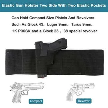 Accmor Belly Band Holster for Concealed Carry, Elastic Breathable Waistband Gun Holster for Women Men, Right and Left Hand Draw