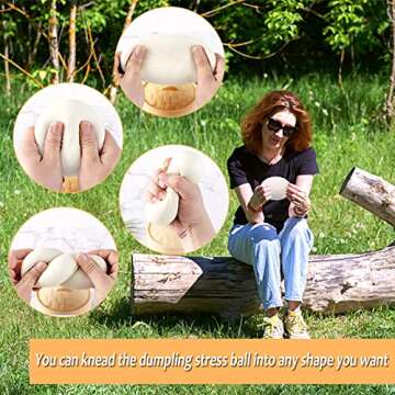 Squishy Dumpling Stress Ball Toy, TPR-Made Fingertip Toy with Flour Dough Inside for Stress, ADHD, Squishy Balls Toy for Kids&Adult,Classroom Prizes, Parties, Gifts.