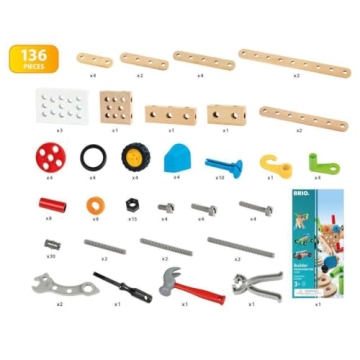 BRIO Builder 34587 136-Piece STEM Construction Set for Kids