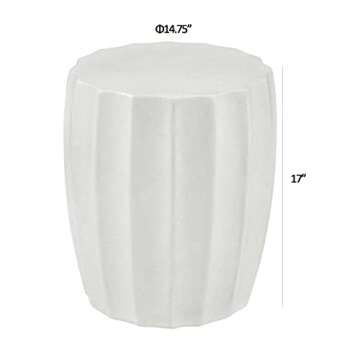 Ball & Cast Modern End Table Light Weight Concrete Accent Side Table, White