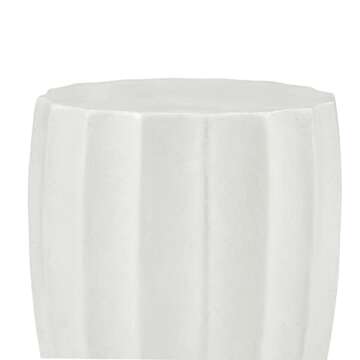 Ball & Cast Modern End Table Light Weight Concrete Accent Side Table, White