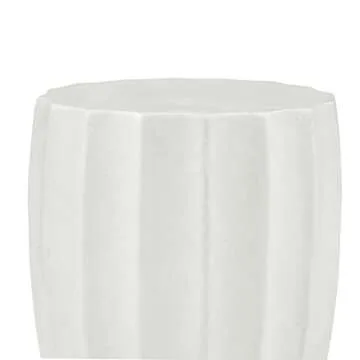 Ball & Cast Modern End Table Light Weight Concrete Accent Side Table, White
