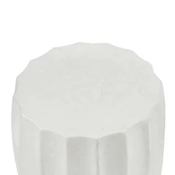 Ball & Cast Modern End Table Light Weight Concrete Accent Side Table, White