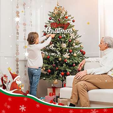 eZAKKA Merry Christmas Sign Wooden Door Wall Hanging Ornaments Board for Holidays Wooden Wall Door Decoration Indoor Outdoor