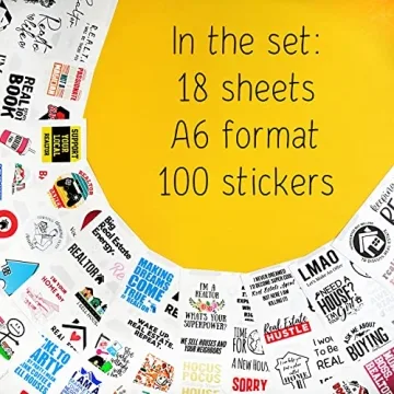 Funny Realtor Stickers - 100 Pcs Durable Vinyl Collection