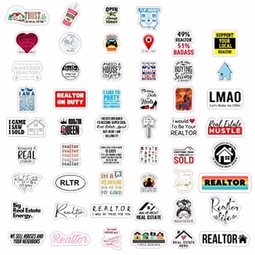 Funny Realtor Stickers - 100 Pcs Durable Vinyl Collection