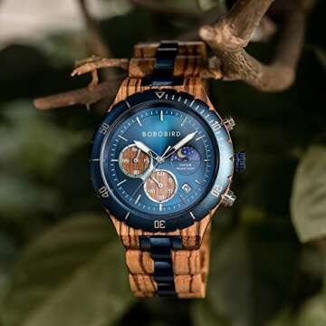 2win Personalized Engraved Wooden Watches for Men