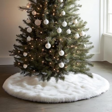AISENO 48 Inch Plush Christmas Tree Skirt Decoration