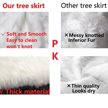 AISENO 48 Inch Plush Christmas Tree Skirt Decoration