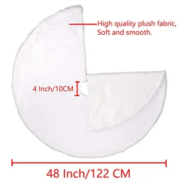 AISENO 48 Inch Plush Christmas Tree Skirt Decoration