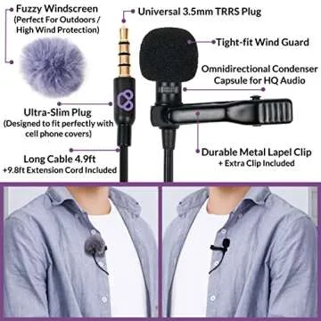 Purple Panda Lavalier Microphone Kit for Superior Audio Quality