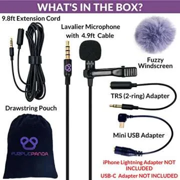 Purple Panda Lavalier Microphone Kit for Superior Audio Quality