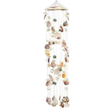 Laddawan Colorful Spiral Seashell Wind Chimes for Decor