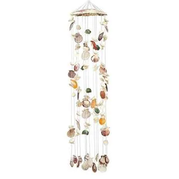 Laddawan Colorful Spiral Seashell Wind Chimes for Decor
