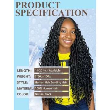 Braiding Hair Deep Water Wave 1 Bundle Bulk Human Hair for Braiding NO.701-15