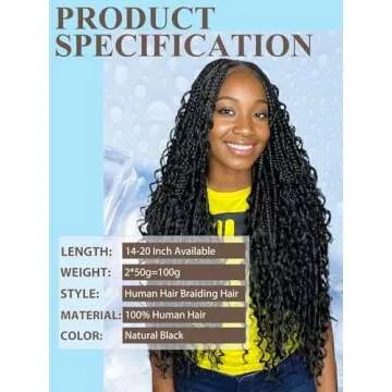 Braiding Hair Deep Water Wave 1 Bundle Bulk Human Hair for Braiding NO.701-15