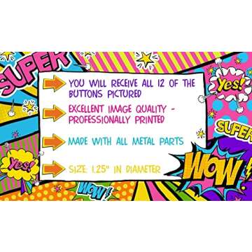 80's TV Cartoons Buttons Set Of 12 For Nostalgic Fun