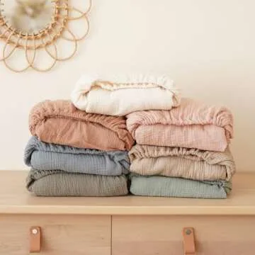 Konssy Muslin Crib Sheets - Soft & Breathable Baby Bedding
