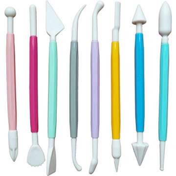 ScivoKaval Marshmallow Fondant Cake Decorating Hand Tool 12 Pcs 5 Sets Sugarcraft Gumpaste Icing Smo...